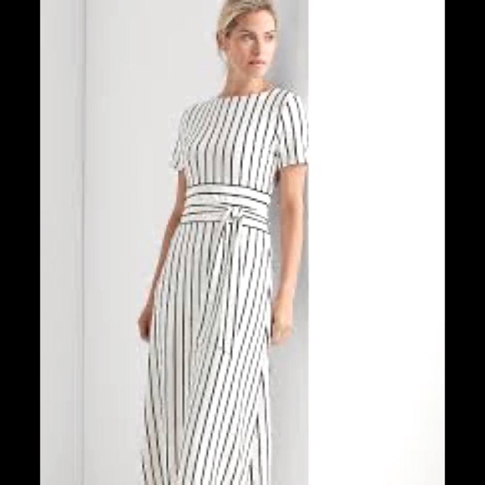 Lauren Ralph Lauren White Black Striped Dress